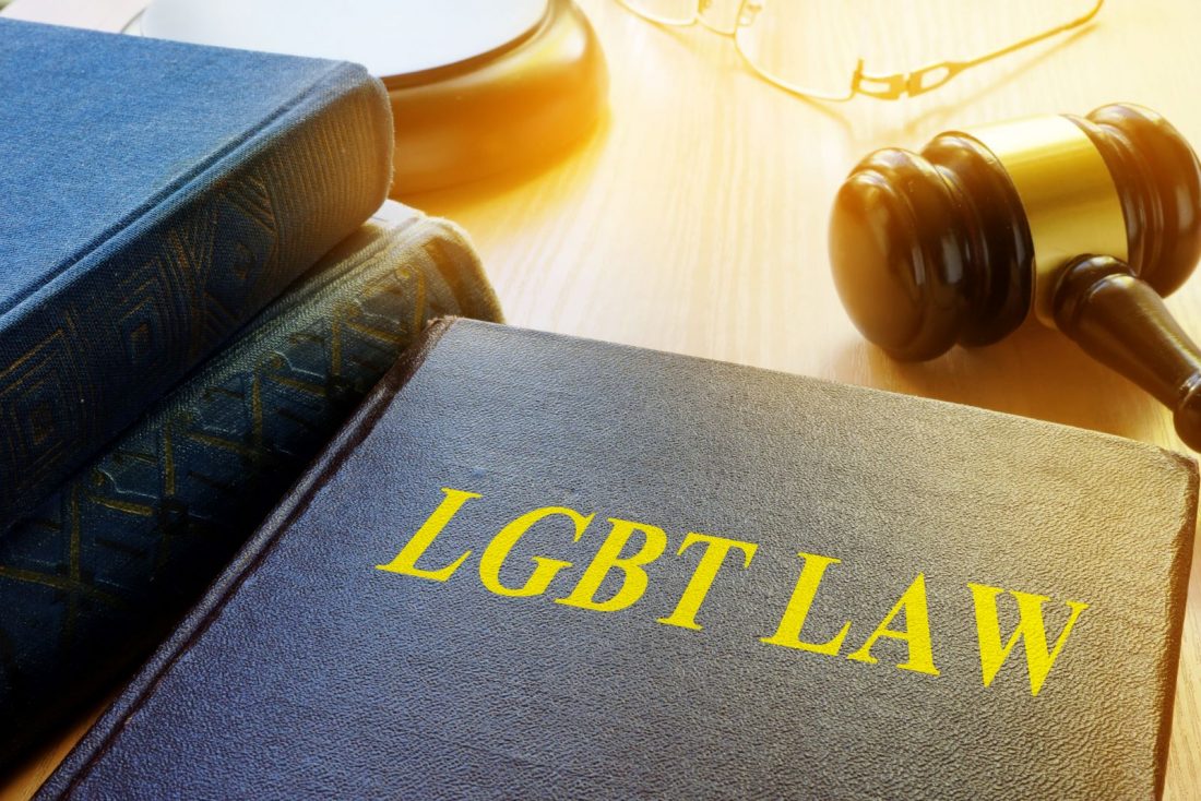 Laawbook with "LGBT Law" written on the cover.